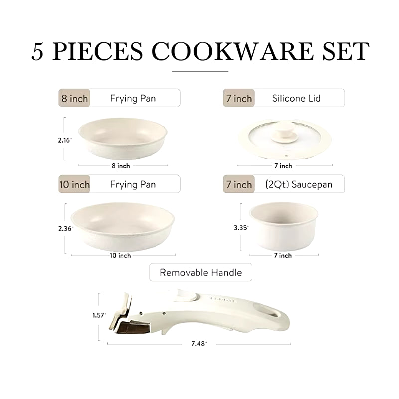 Hot Selling Home Kitchen Non Stick Pot Set Cookware Set Cooking 5Pcs Non Stick Cookware Set